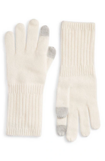 Shop Nordstrom Cashmere Gloves In Ivory Cloud