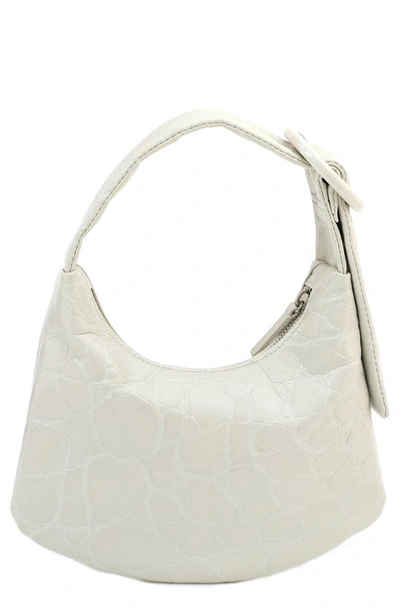 Gu-de Small Lisa Leather Shoulder Bag In Cream Croc