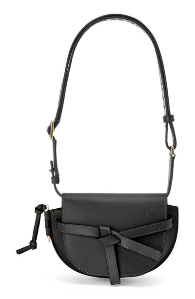 Shop Loewe Mini Gate Leather Convertible Bag In Black