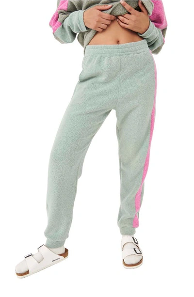 Shop Free People Blue Monday Fleece Joggers In Valley Girl Combo