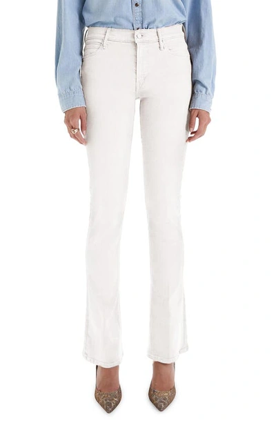 Shop Mother The Runaway Flare Jeans In Cream