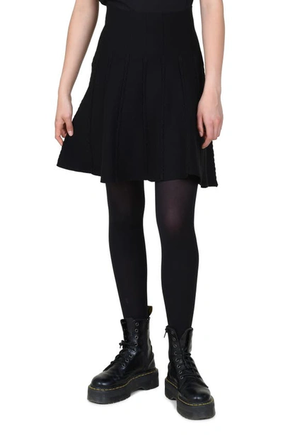 Shop Molly Bracken Knit Skater Skirt In Black