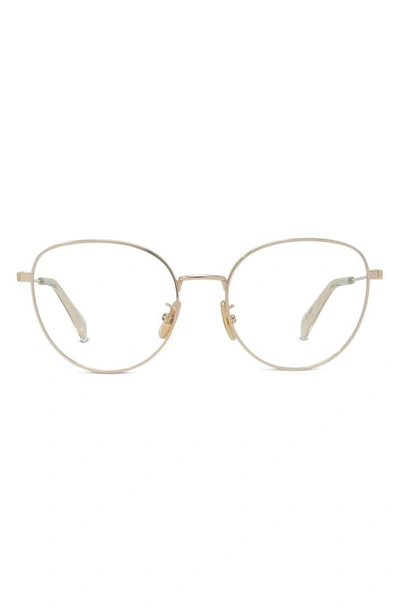 Shop Celine 53mm Round Optical Glasses In Shiny Rose Gold
