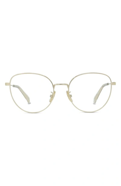 Shop Celine 53mm Round Optical Glasses In Gold