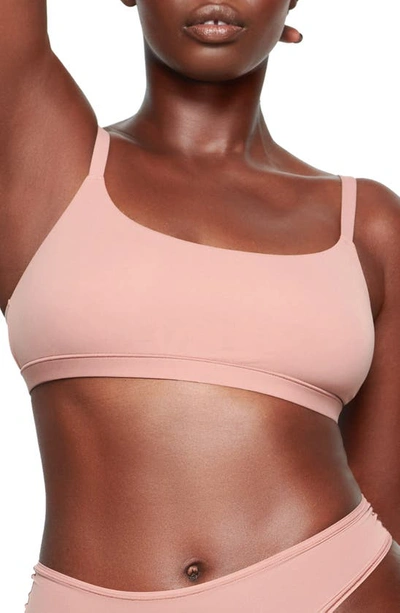 Shop Skims Fits Everybody Scoop Neck Bralette In Rose Clay