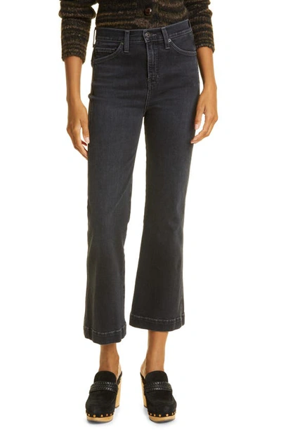 Shop Veronica Beard Carson High Waist Ankle Flare Jeans In Washed Onyx