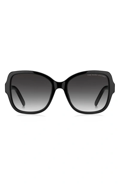 Marc Jacobs 55mm Square Sunglasses In Black / Grey Shaded | ModeSens