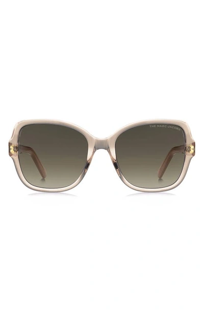 Shop Marc Jacobs 55mm Square Sunglasses In Beige / Brown Gradient