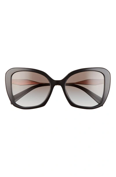 Shop Prada 53mm Butterfly Sunglasses In Black/ Grey Gradient