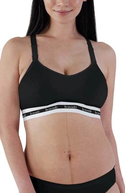 Bravado Designs Original Organic Cotton Blend Pumping & Nursing Bra In Black