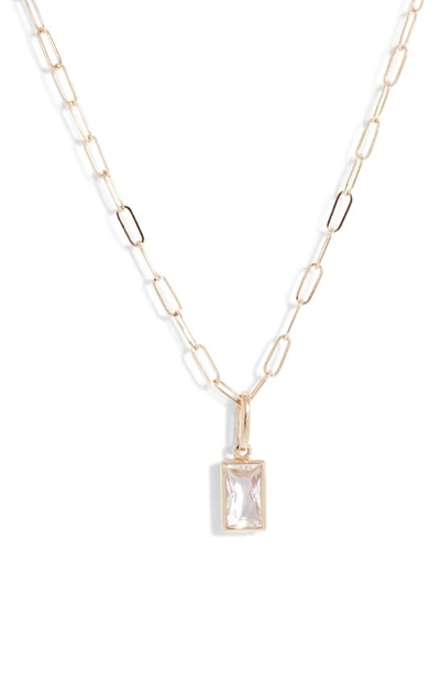 Shop Anzie Melia White Topaz Pendant Necklace In White Gold