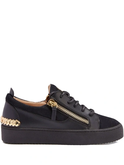 Shop Giuseppe Zanotti Gail Chain-link Detail Sneakers In Black