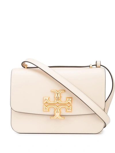 Shop Tory Burch Eleanor Leather Shoulder Bag In Nude