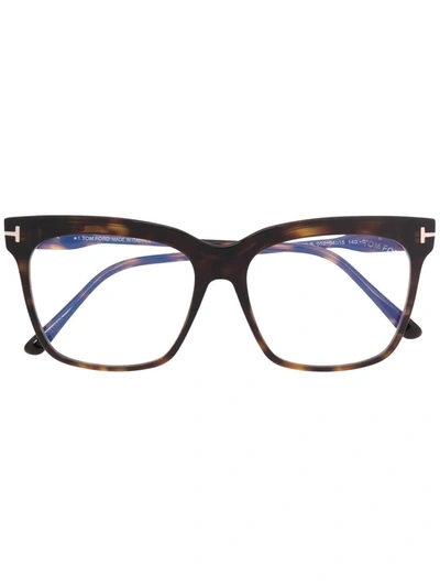 Shop Tom Ford Wayfarer-frame Glasses In Braun
