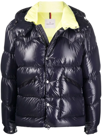 Shop Moncler Coutard Padded Down Jacket In Blau