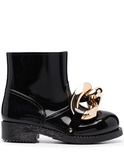 Shop Jw Anderson Chain-embellished Ankle Boots In Schwarz