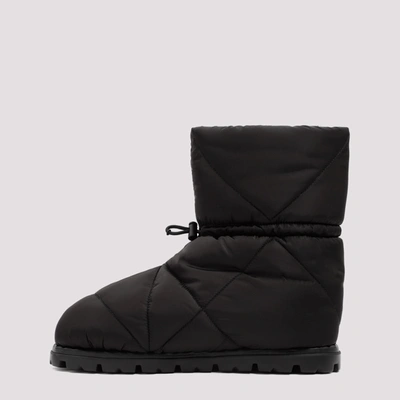 Shop Prada Tech Fabric Boots Shoes In Black