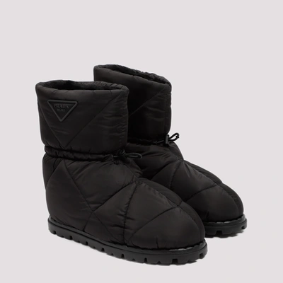 Shop Prada Tech Fabric Boots Shoes In Black