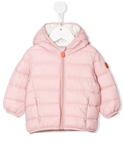 Shop Save The Duck Wally Hooded Padded Jacket In 粉色