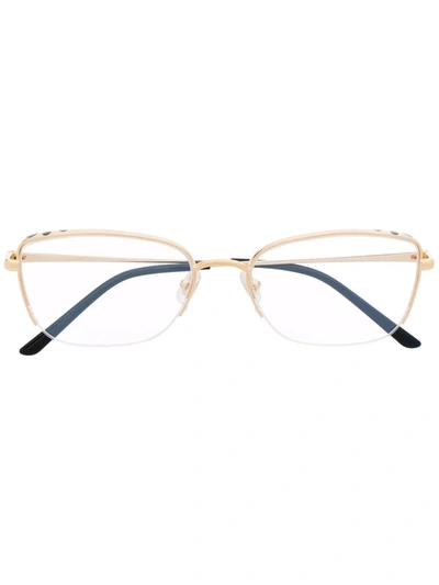 Shop Cartier Panther-pattern Glasses In 金色