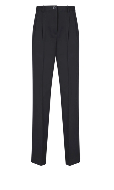 Shop Tory Burch Pleat-detail Trousers In Black