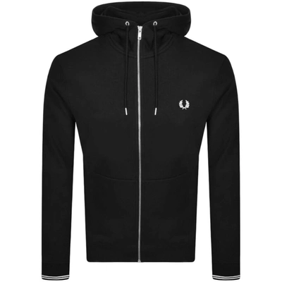 Shop Fred Perry Full Zip Hoodie Black