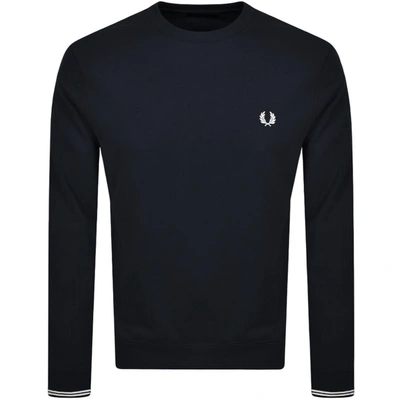 Fred Perry Mens Crew Neck Sweatshirt In Navy