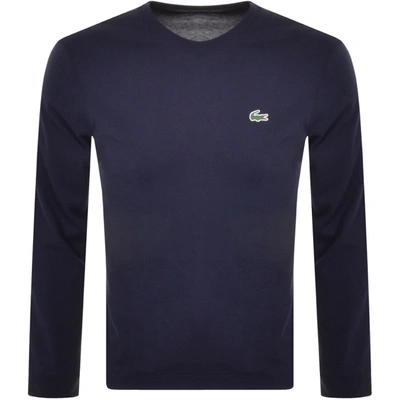 Shop Lacoste Long Sleeved T Shirt Navy