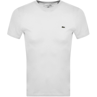 Shop Lacoste Crew Neck T Shirt White