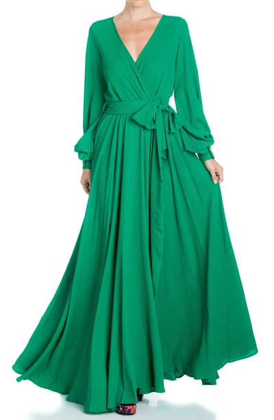 Shop Meghan La Lilypad Maxi Dress In Emerald
