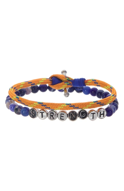 Shop Abound Bungee Cord & Bead Bracelet Set In Blue- Orange- Strength