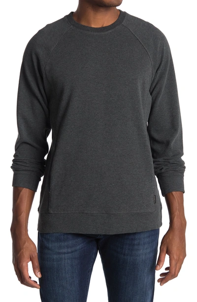 Shop Jeremiah Interlock Raglan Sleeve Pullover Sweatshirt In Black Heather