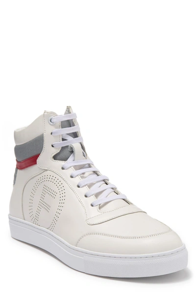 Shop French Connection Dash High Top Leather Sneaker In White