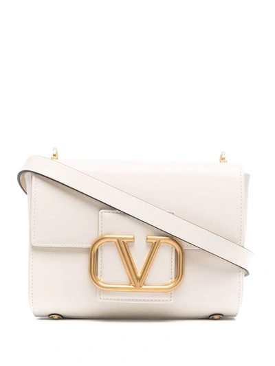 Shop Valentino Stud Sign Shoulder Bag In Neutrals