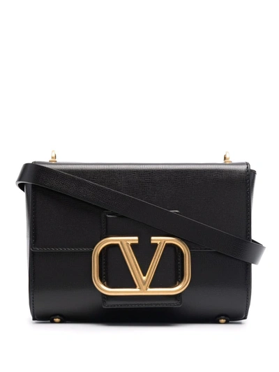Shop Valentino Stud Sign Shoulder Bag In Black