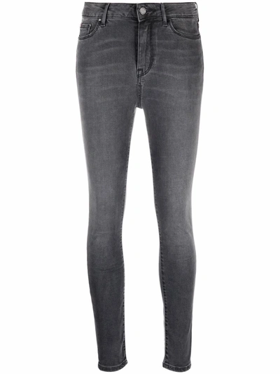 Shop Tommy Hilfiger Mid-rise Skinny Jeans In Grey