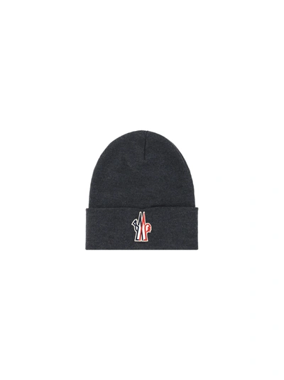 Shop Moncler Hat In Dark Grey