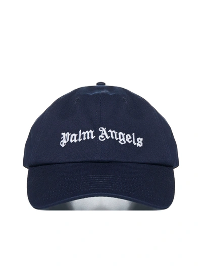 Shop Palm Angels Hat In Navy Blue White