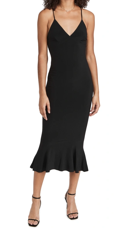 Shop Norma Kamali Slip Fishtail Dress Black