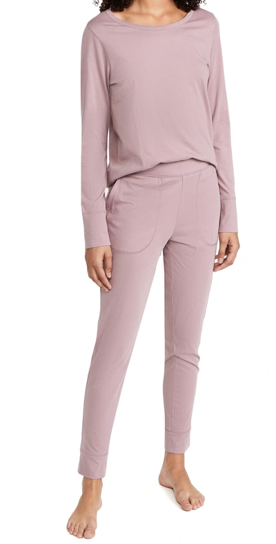 Skin Two-piece Cassandra Lounge Pajama Set In Dusty Orchid