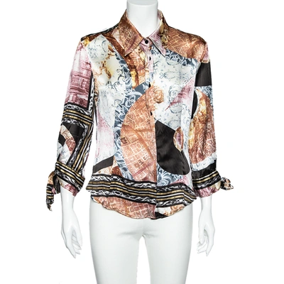 Pre-owned Just Cavalli Multicolor Silk Button Front Shirt M