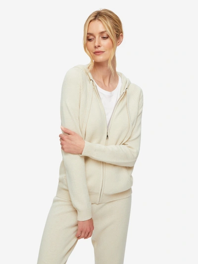 Shop Derek Rose Women's Hoodie Daphne Cashmere Cream