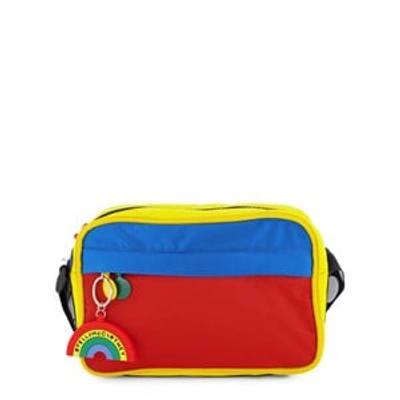 Shop Stella Mccartney Kids Red Colourblock Branded Shoulder Bag