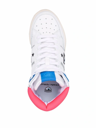 Shop Chiara Ferragni Sneakers In White-blue