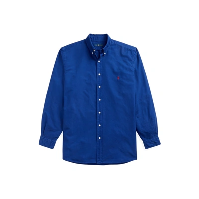 Shop Polo Ralph Lauren Garment-dyed Oxford Shirt In Sporting Royal