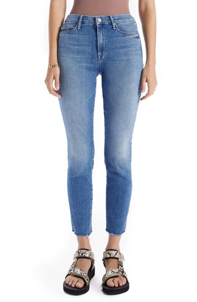Shop Mother The Looker High Waist Frayed Ankle Skinny Jeans In Hey Sun