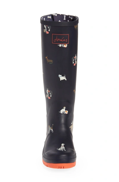 Shop Joules 'welly' Print Rain Boot In Navy Beach Dogs
