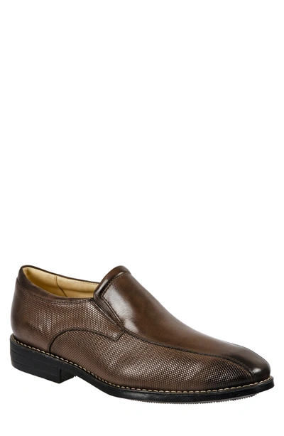 Shop Sandro Moscoloni Textured Leather Loafer In Brown