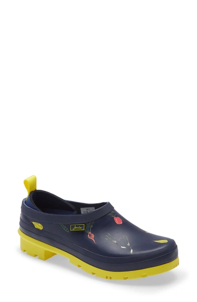 Shop Joules Rain Boot Clog In Navy Vegetables