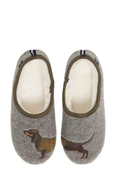 Shop Joules Slippet Faux Fur Lined Slipper In Grey Dachshund